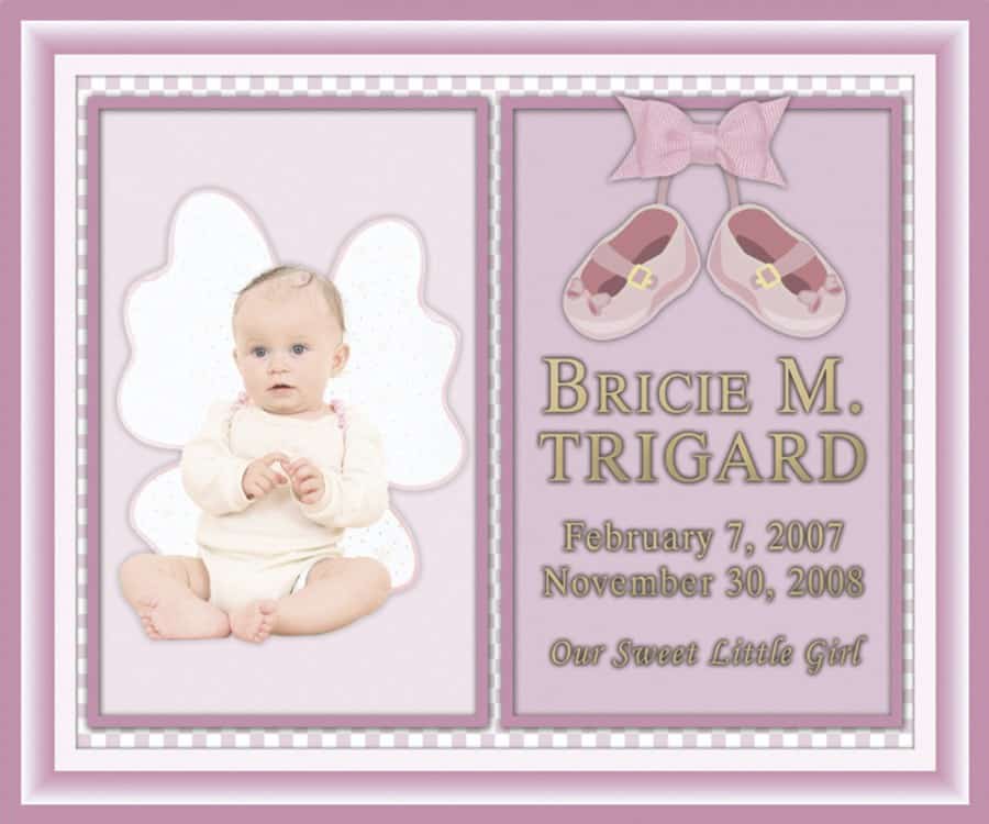 12x10 Bronze Baby Grave Marker