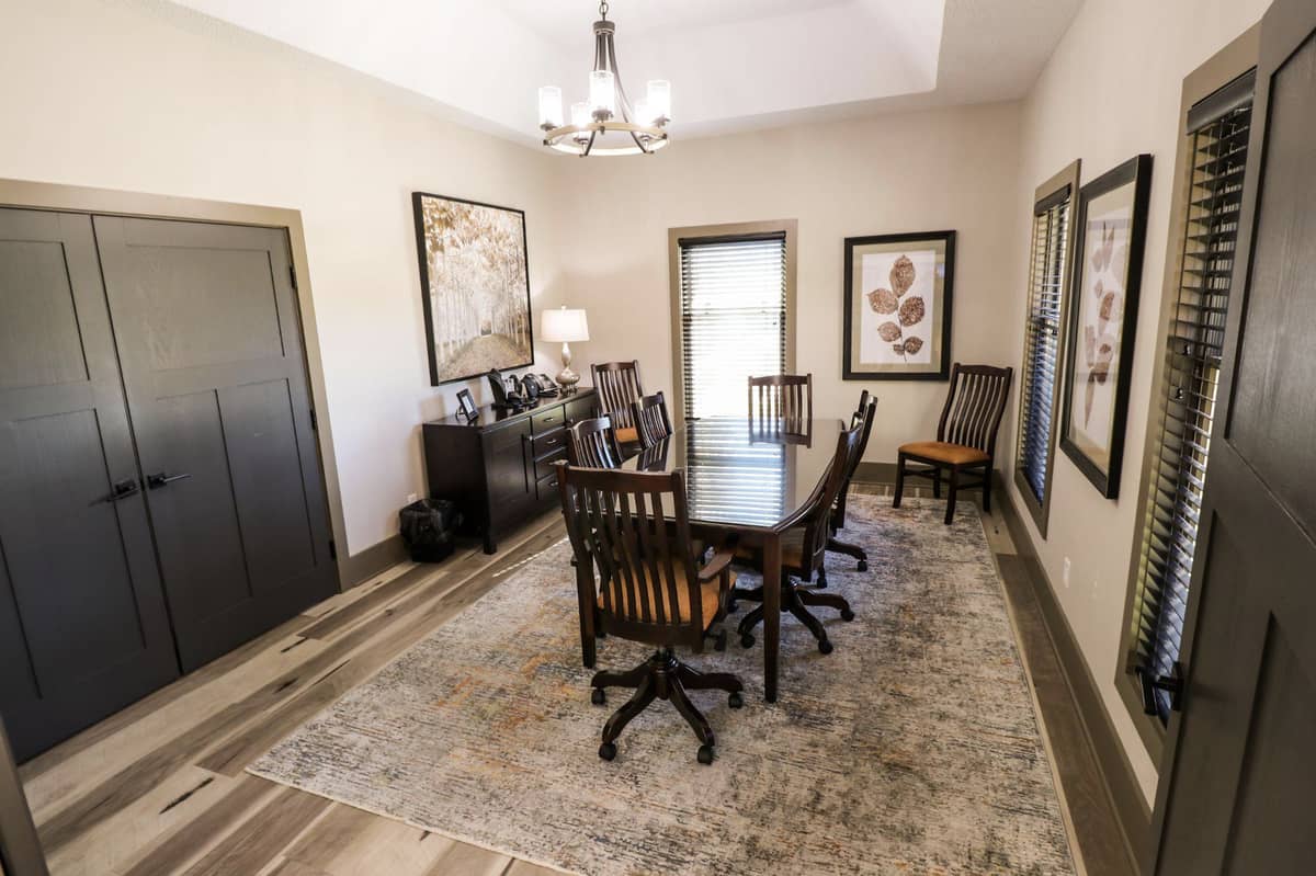 A council room in a funeral home