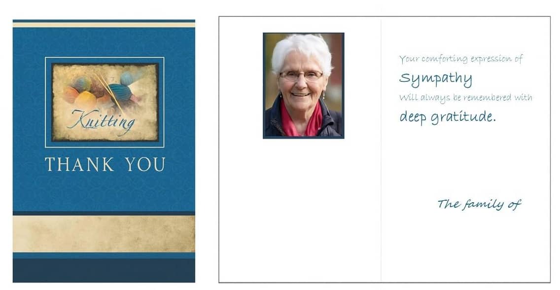A Funeral Home Provided Thank You Card