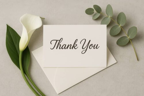 A card that says "Thank You"