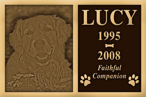 Bronze oxide pet niche plate example