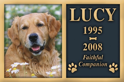 Full color photo pet bronze plaque niche plate