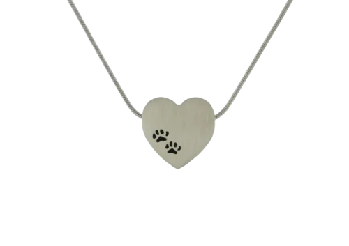 Heart Paw Print Keepsake Necklace