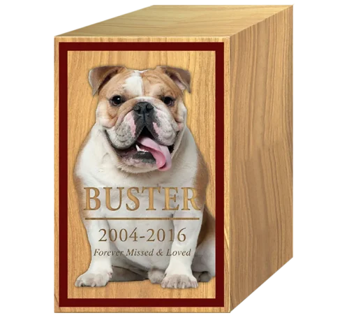 Natural Wood Photo Urn for Pets