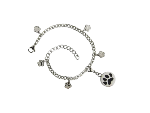 Paw Print Bracelet with Charms
