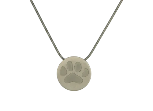 Round Paw Print Keepsake Necklace